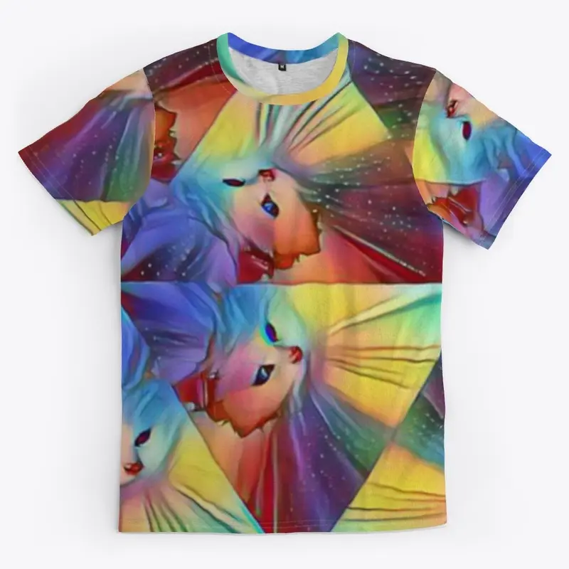 Kaleidoscope trippy cat 